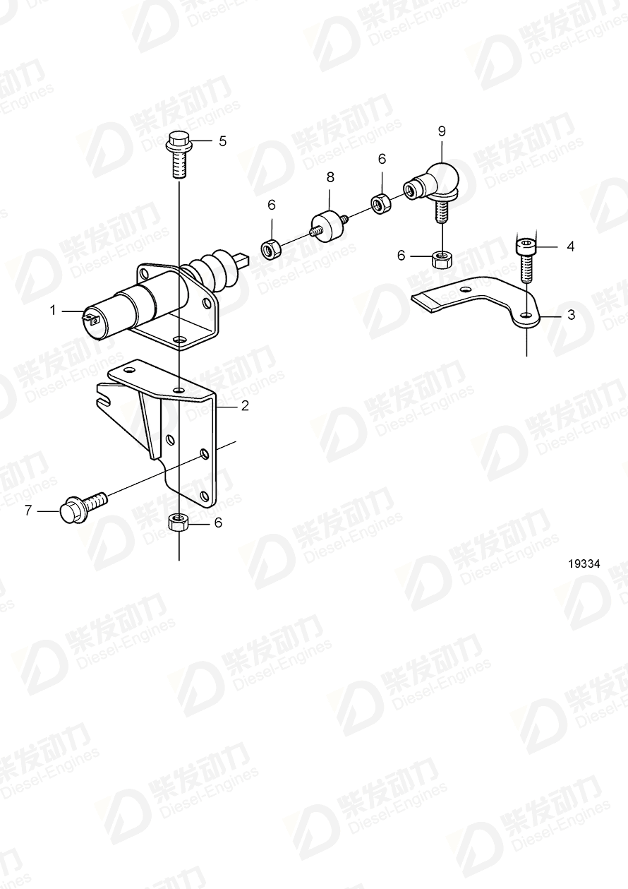 volvo penta Stop plate 20464446 Drawing